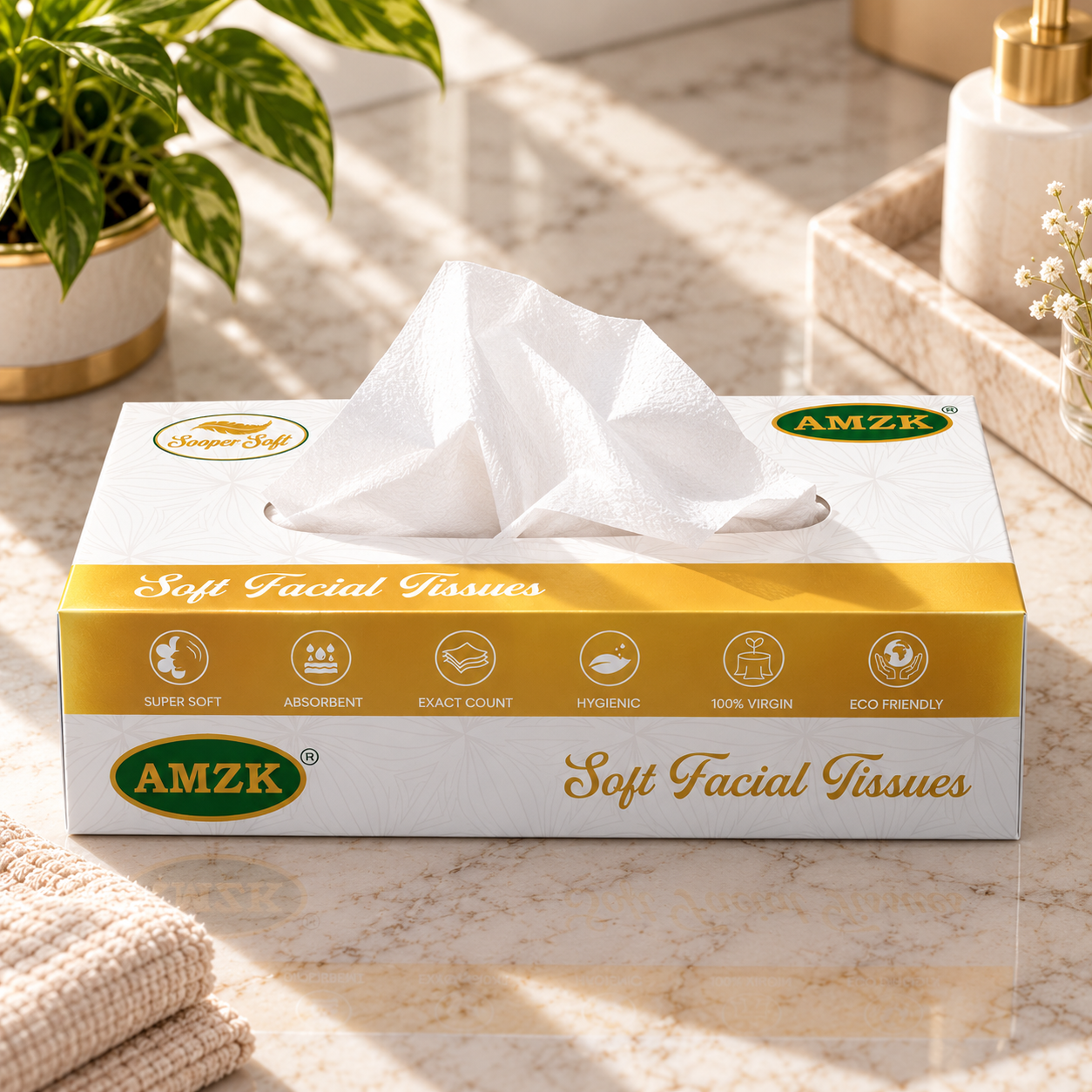AMZK Soft Facial Tissues — Emerald Reserve