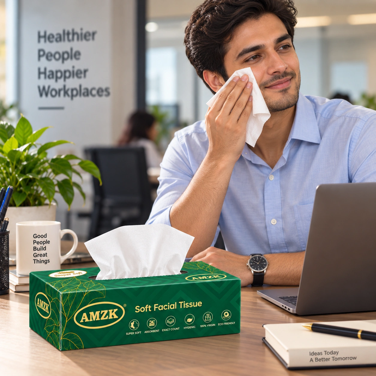 AMZK Soft Facial Tissues — Ivory Bloom