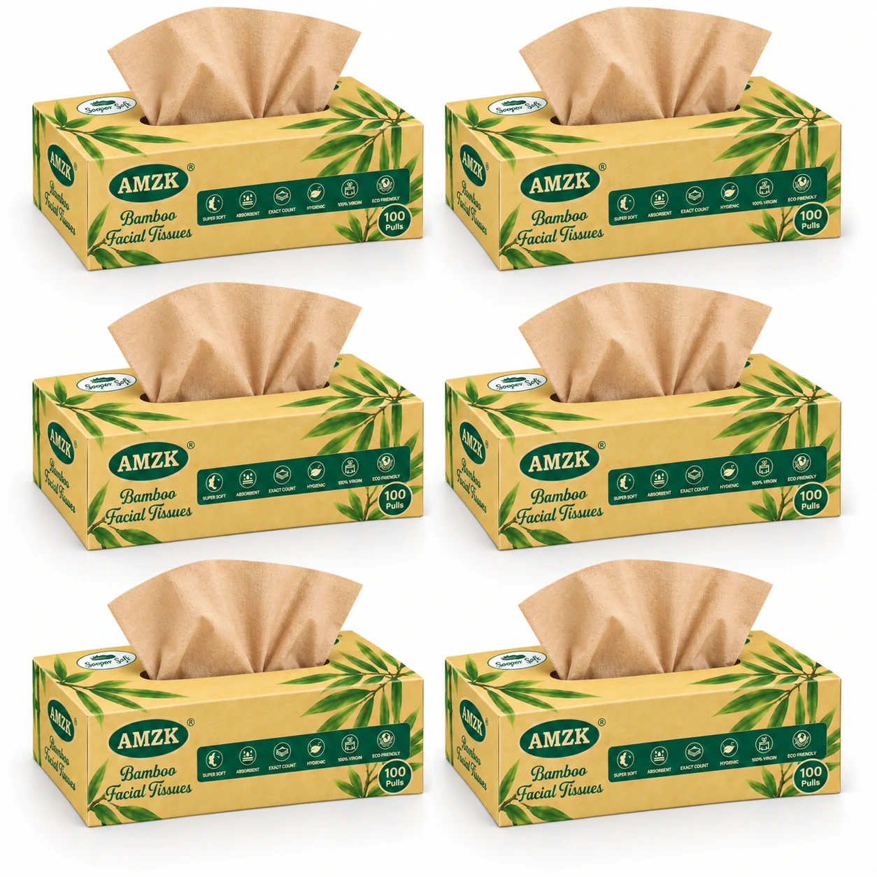 AMZK Bamboo Facial Tissues — Classic