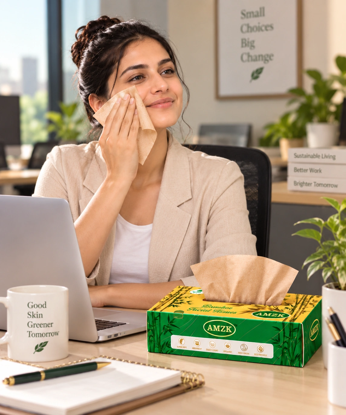 AMZK Bamboo Facial Tissues — Nature Leaf
