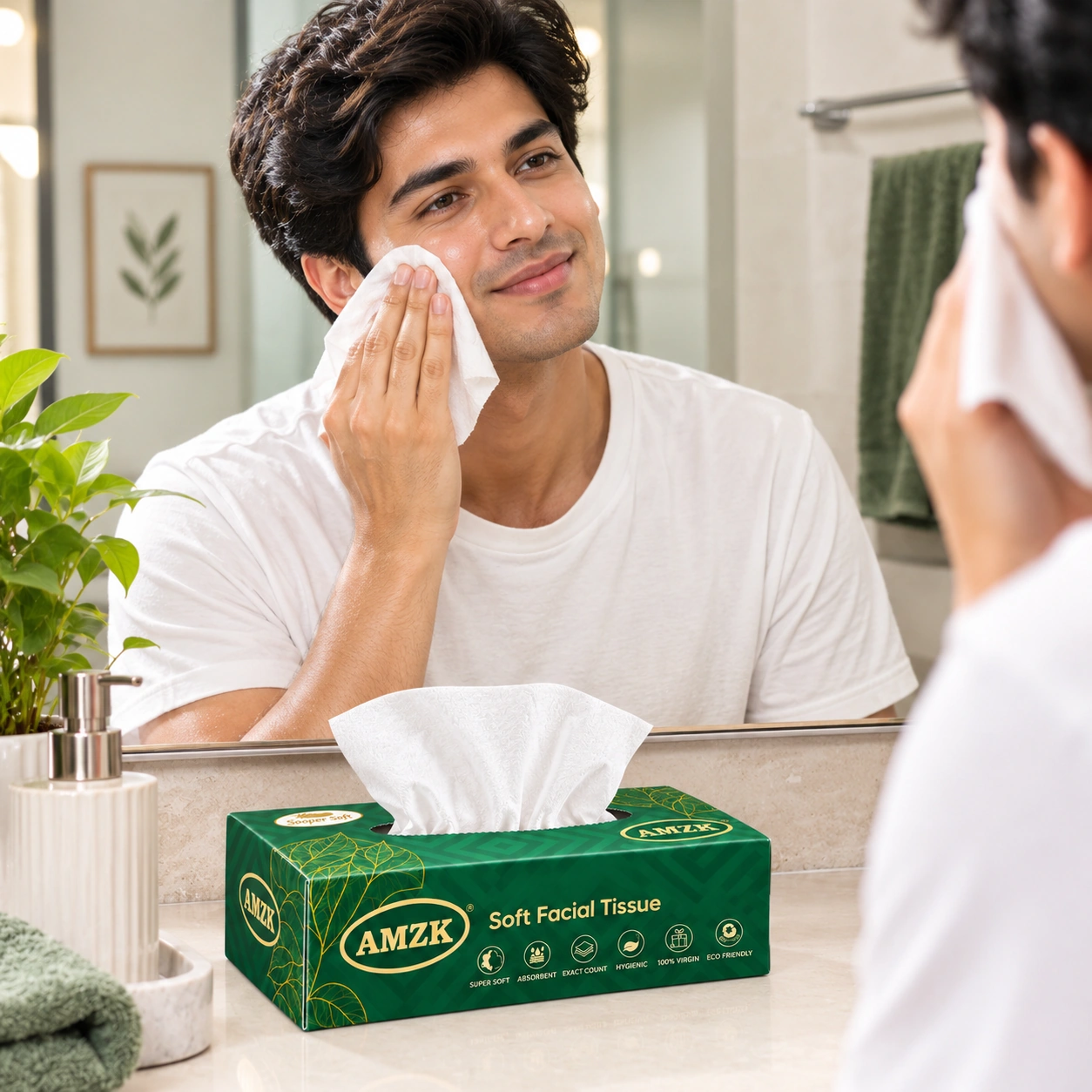 AMZK Soft Facial Tissues — Ivory Bloom